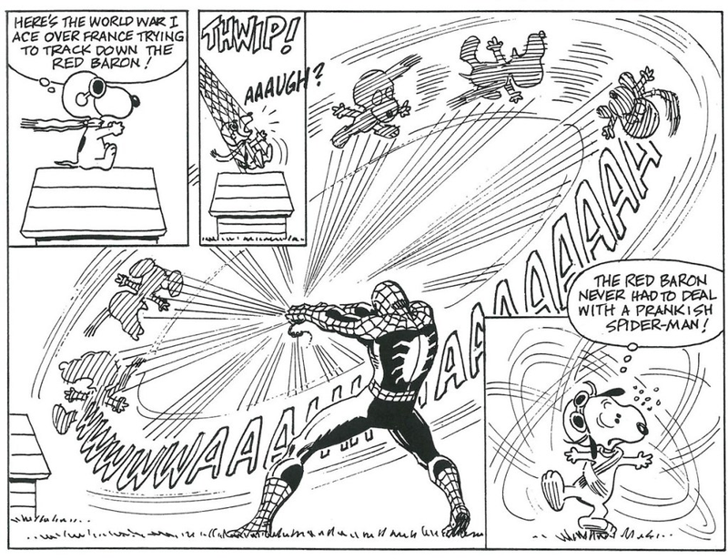 Illustration for article titled Charlie Brown finally kicks the football, with a little help from Spider-Man